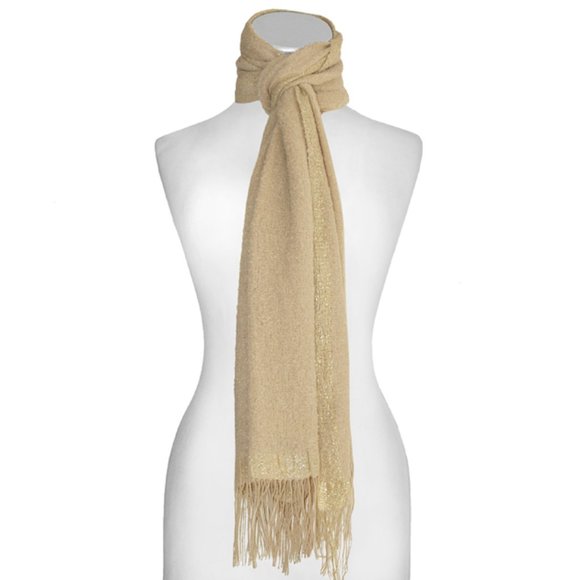 Qualities United Wide Scarf w/metallic yarn. Made in Peru - Picture 1 of 4